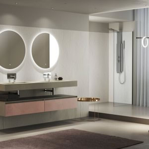 Lavabo Bagno L.140 cm - Mensolone con una vasca integrata