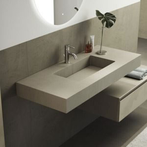 Lavabo Bagno L.90 cm - Mensolone con una vasca integrata